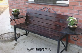 5.Скамейка с закругленными столиками (210х45) см фото; 5.Скамейка с закругленными столиками (210х45) см от amarant.ru