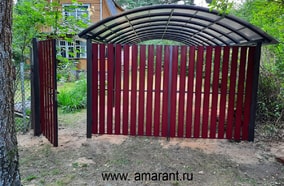 Ворота с навесом фото; Ворота с навесом от amarant.ru