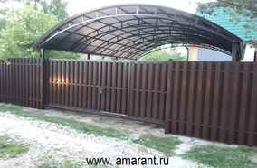 Забор из ровного штакетника фото; Забор из ровного штакетника от amarant.ru