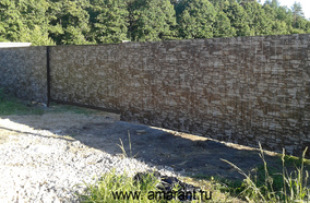 Забор под камень, столбы бетонируются фото; Забор под камень, столбы бетонируются от amarant.ru