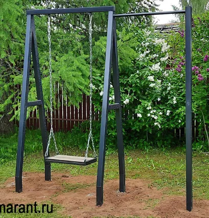 Купить Качели на стойках, сиденье из дпк + турник - фото 1
