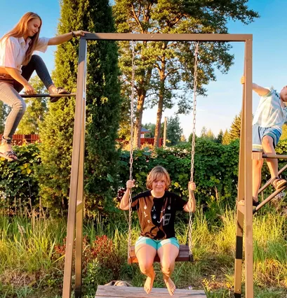 Купить Качели «Триумф» с брусьями и турником - фото 1
